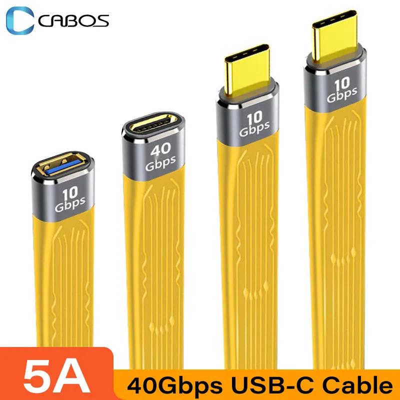 USB C 타입 익스텐션 케이블, 40Gbps 데이터 변속기 케이블, 5A 고속 충전, 비디오 및 오디오 동기화, 4K 60Hz